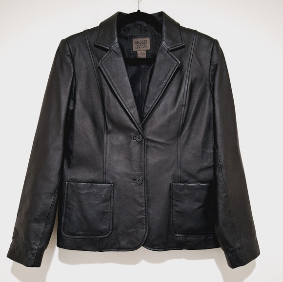 💟🤍John Paul Richard>>>Petite Leather jacket blazer *SIZE 10
